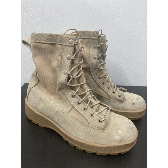 WELLCO Military Combat Boots Army Tan VIBRAM Size 11W 291/109 12-D-1053 - Picture 1 of 7